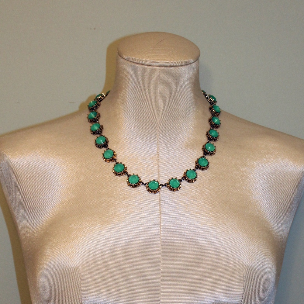 J. Crew Green Gem Necklace